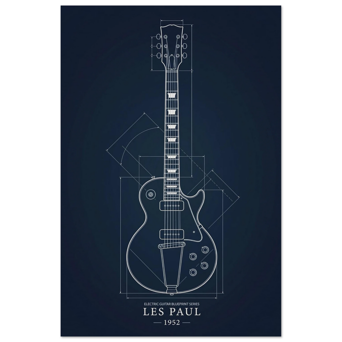 Gibson Les Paul Blueprint art print — museum-quality matte physical print by Guitar Prints
