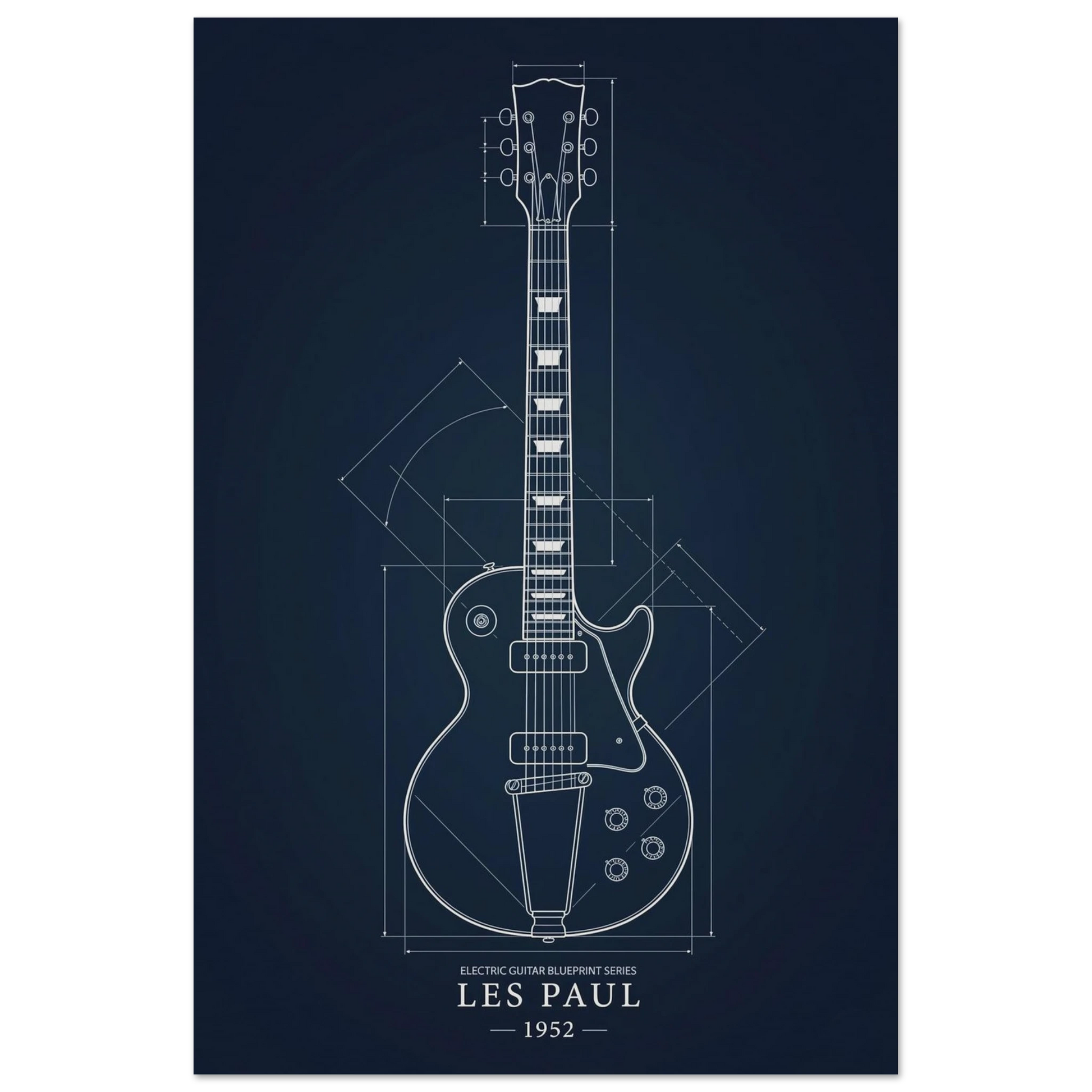 Gibson Les Paul Blueprint art print — museum-quality matte physical print by Guitar Prints