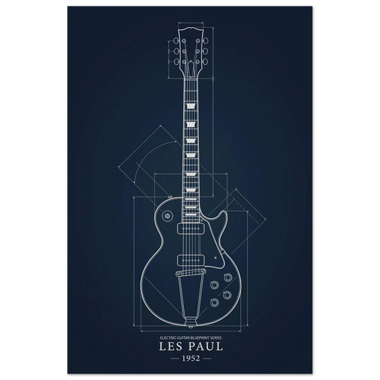 Gibson Les Paul Blueprint art print — museum-quality matte physical print by Guitar Prints