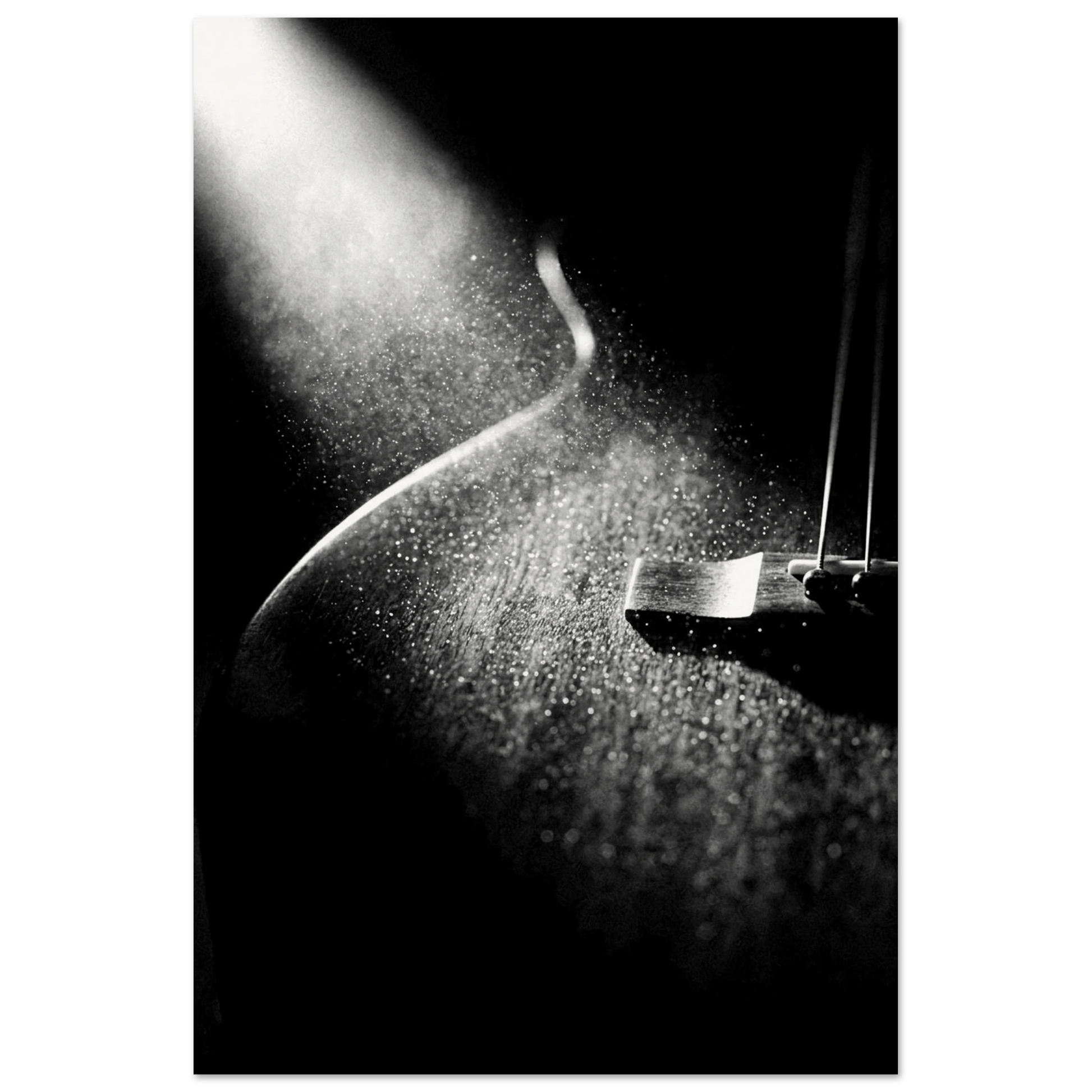 Dust and Light black and white acoustic guitar art print — museum-quality matte physical print by Guitar Prints