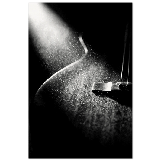 Dust and Light black and white acoustic guitar art print — museum-quality matte physical print by Guitar Prints