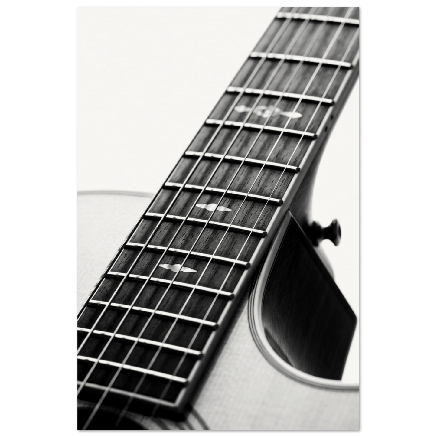 acoustic guitar macro fretboard print