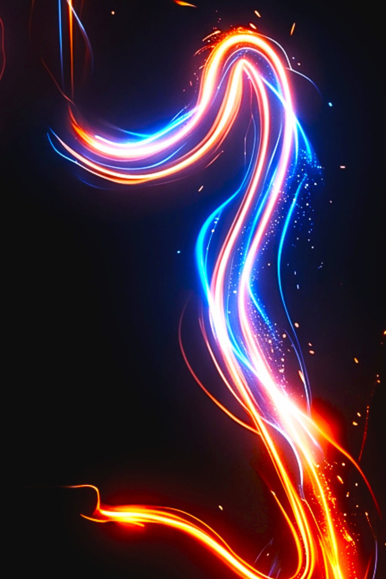 Close up of a guitar made of light