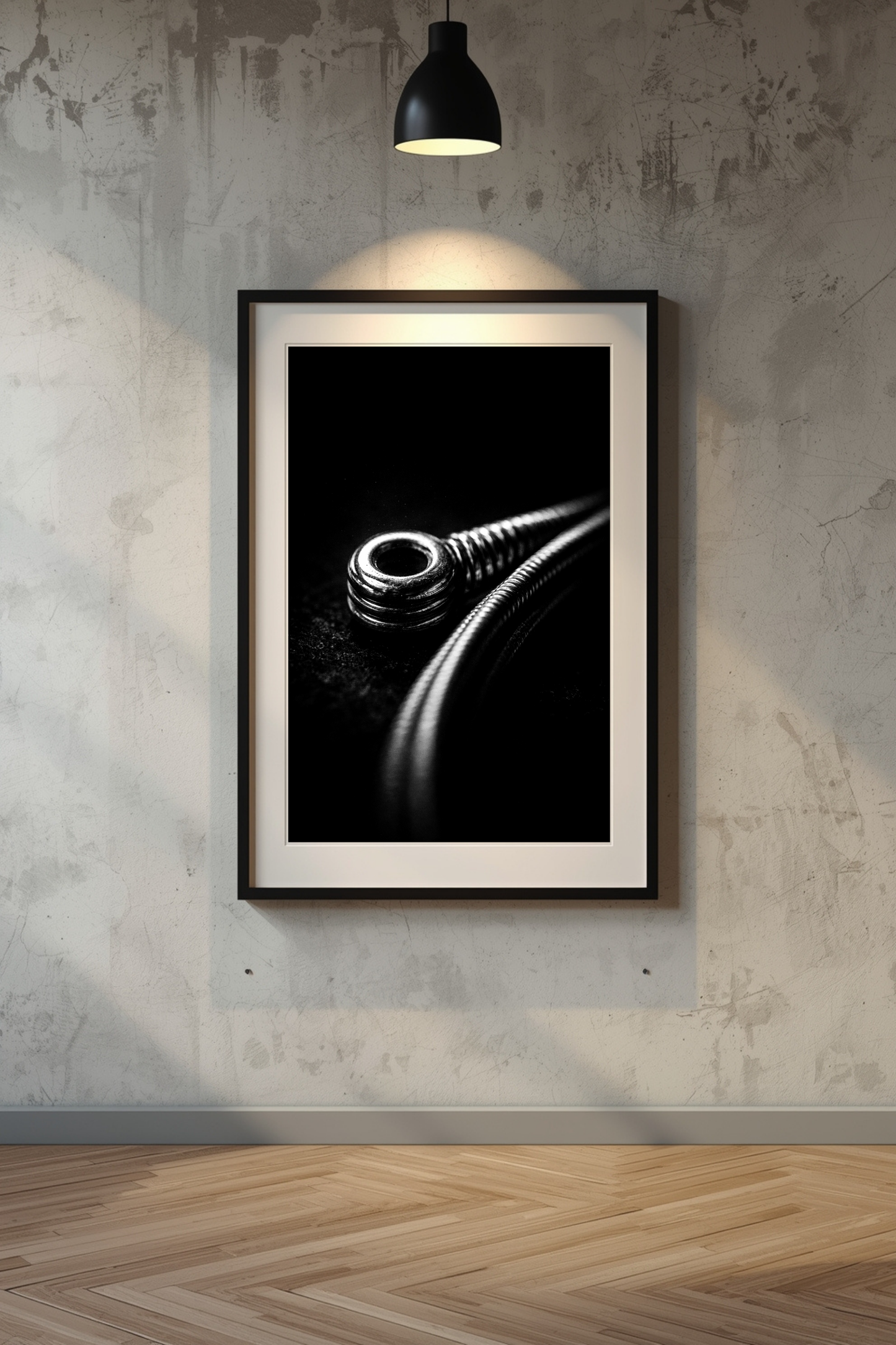 Framed guitar string macro print 