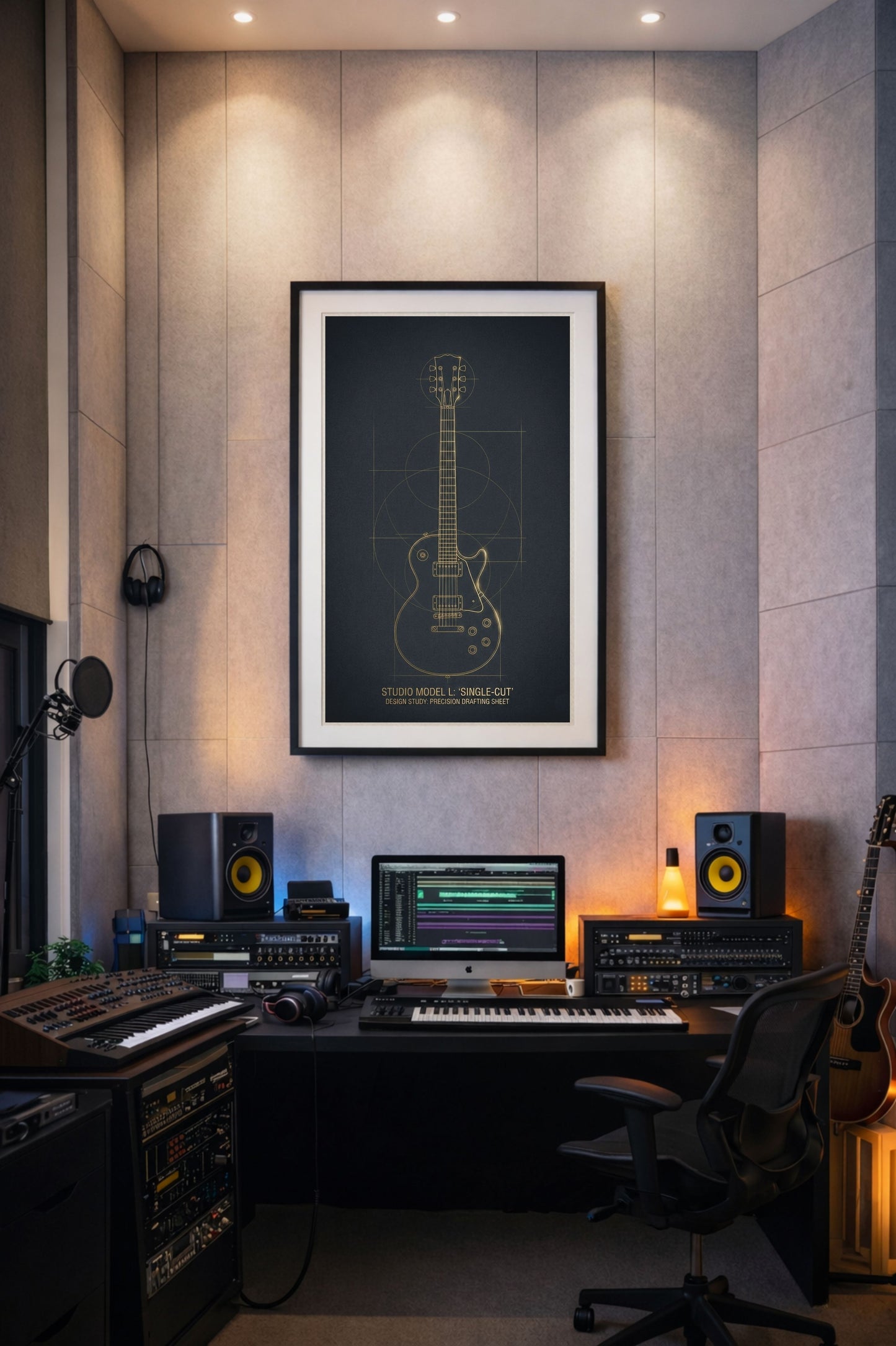 Les Paul Gold Line Guitar Print