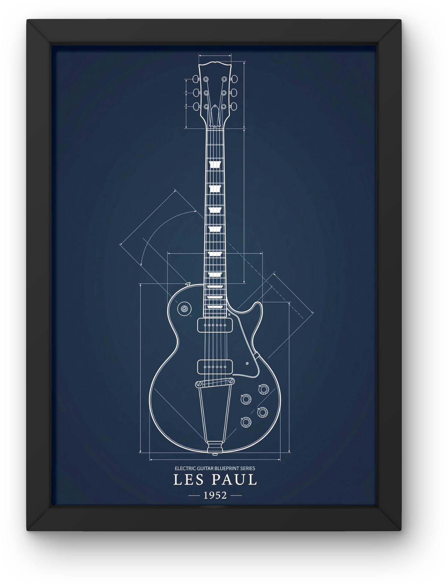 Les Paul guitar print blueprint style wall art