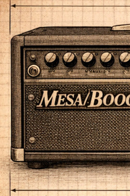 Mesa/Boogie amplifier head on a grid background