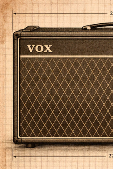 VOX amplifier on a grid background