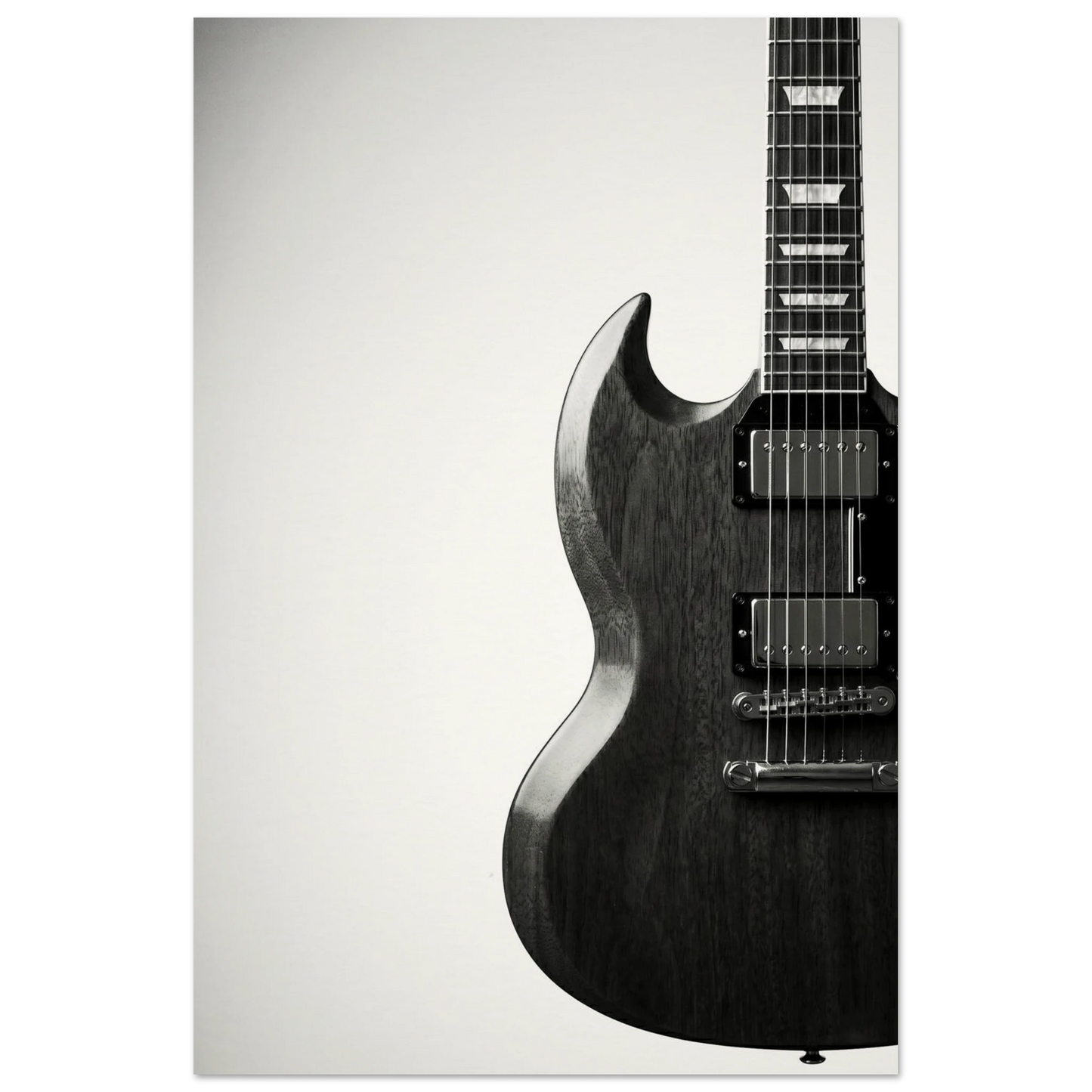 Gibson SG black and white art print — museum-quality matte physical print by Guitar Prints