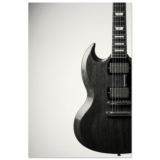 Gibson SG black and white art print — museum-quality matte physical print by Guitar Prints