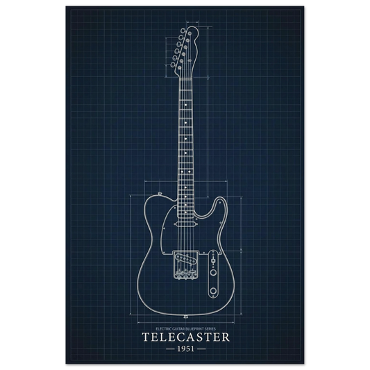 Fender Telecaster Blueprint art print — museum-quality matte physical print by Guitar Prints