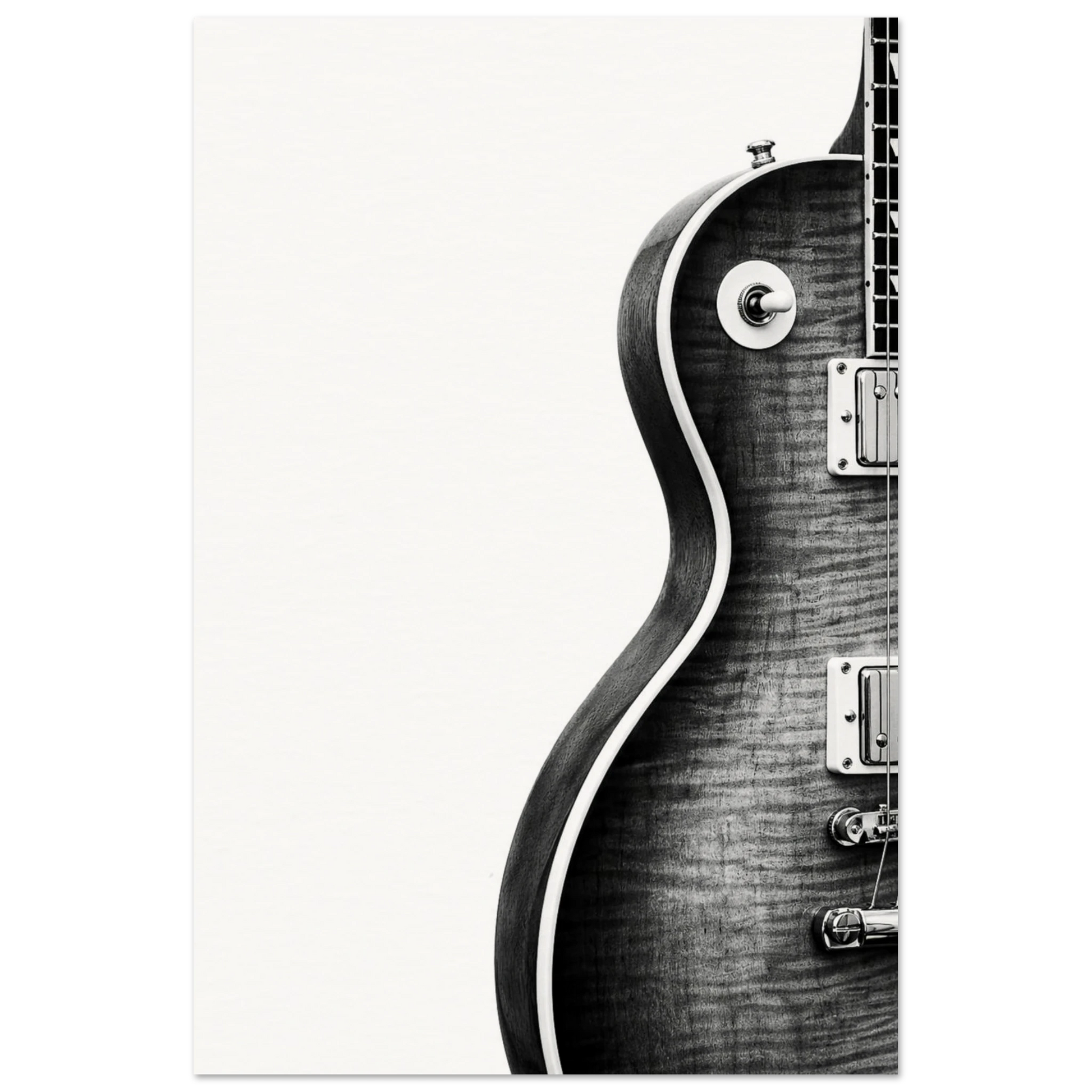 Les Paul Monochrome black and white Gibson Les Paul art print — museum-quality matte physical print by Guitar Prints