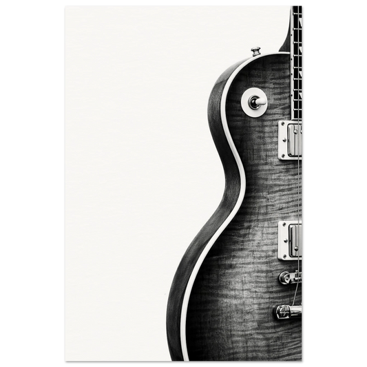 Les Paul Monochrome black and white Gibson Les Paul art print — museum-quality matte physical print by Guitar Prints